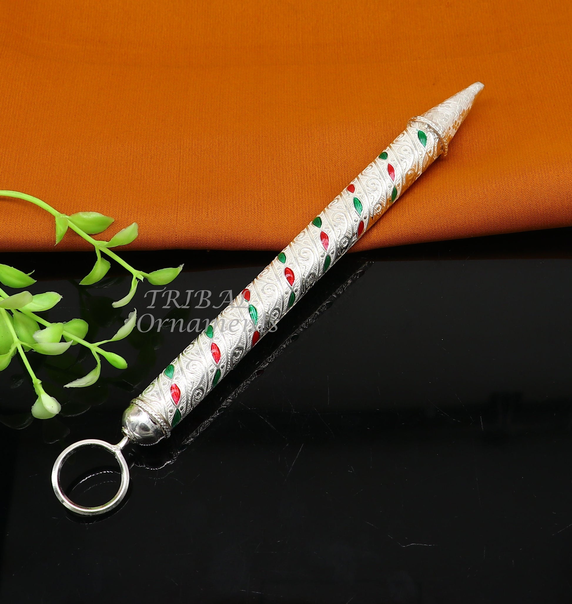 7.5" 925 sterling silver new trendy Holi special Laddu Gopala colorful Pichkari and Bucket best gift to Lord Krishna accessories su1013 - TRIBAL ORNAMENTS