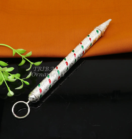 7.5" 925 sterling silver new trendy Holi special Laddu Gopala colorful Pichkari and Bucket best gift to Lord Krishna accessories su1013 - TRIBAL ORNAMENTS