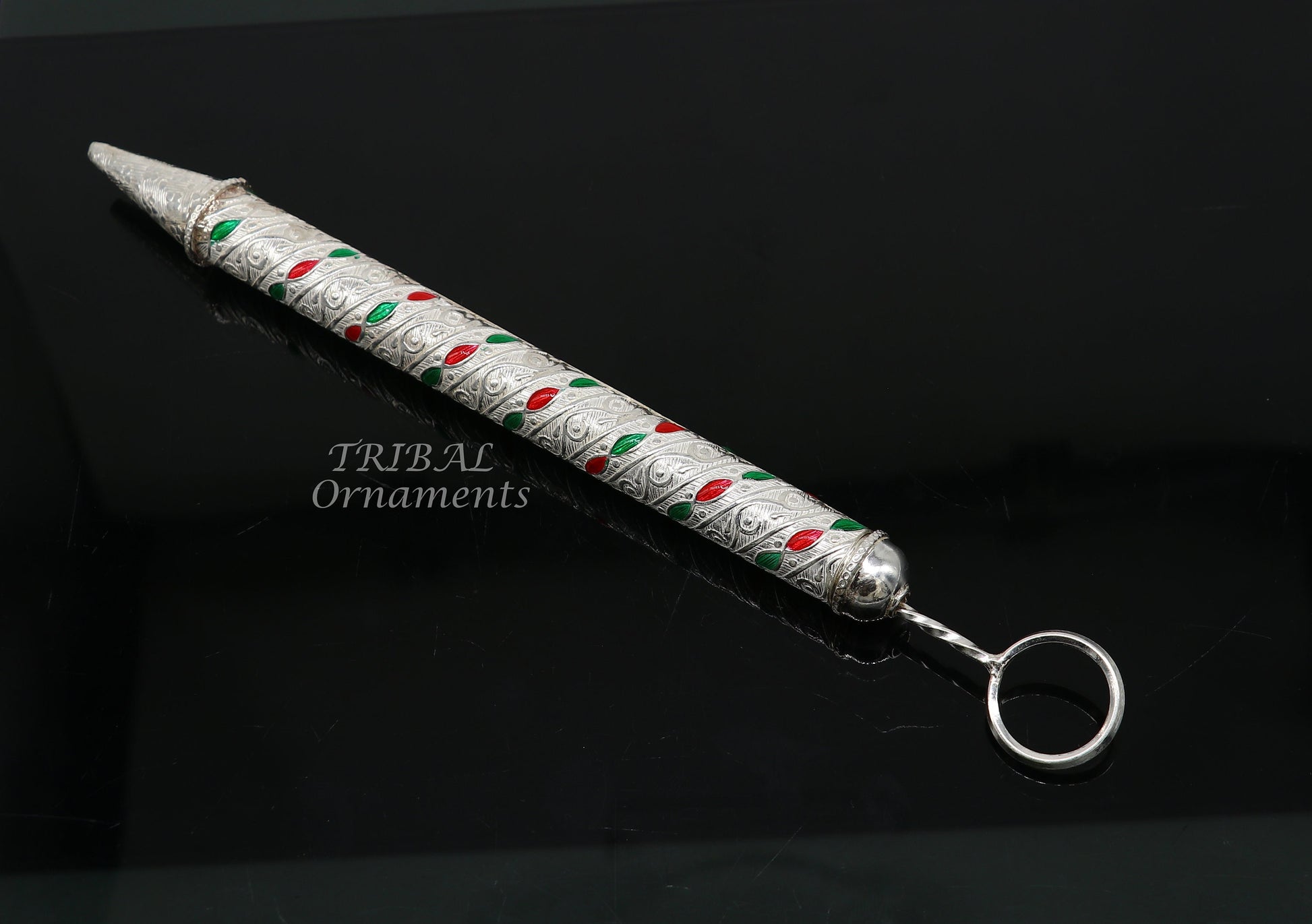 7.5" 925 sterling silver new trendy Holi special Laddu Gopala colorful Pichkari and Bucket best gift to Lord Krishna accessories su1013 - TRIBAL ORNAMENTS