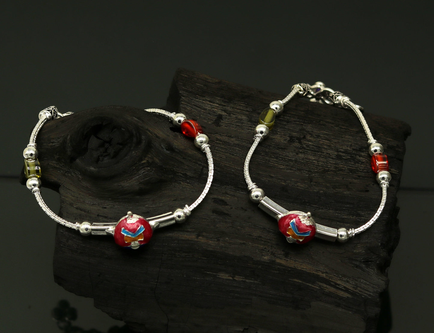 7.5" handmade amazing smiley customized design baby ankle bracelet, teenager personalized baby gifting kids anklets jewelry nank198 - TRIBAL ORNAMENTS