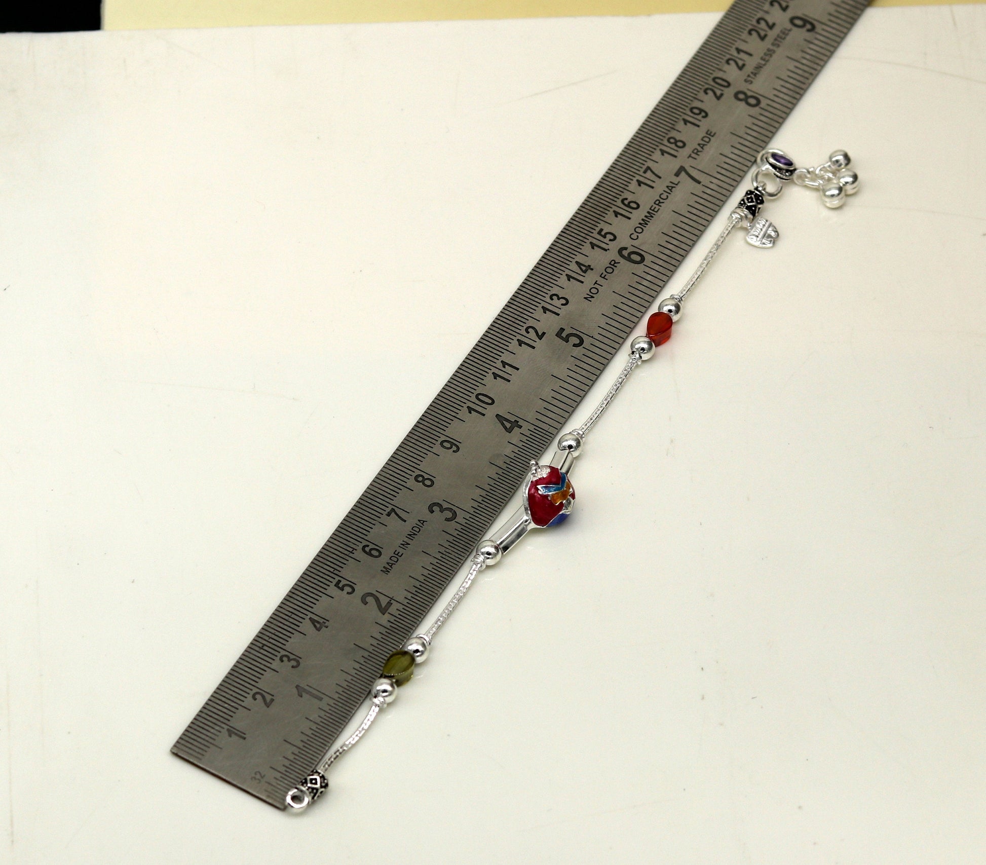 7.5" handmade amazing smiley customized design baby ankle bracelet, teenager personalized baby gifting kids anklets jewelry nank198 - TRIBAL ORNAMENTS