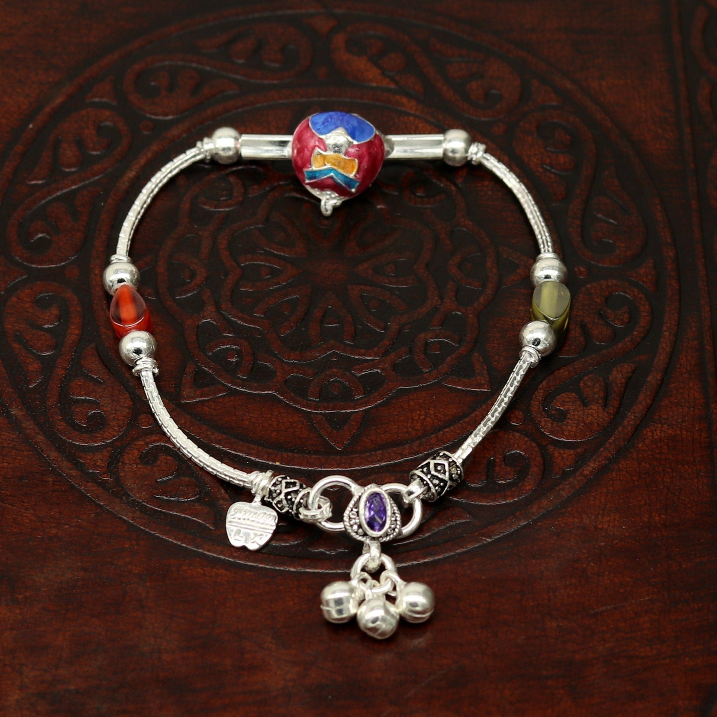 7.5" handmade amazing smiley customized design baby ankle bracelet, teenager personalized baby gifting kids anklets jewelry nank198 - TRIBAL ORNAMENTS