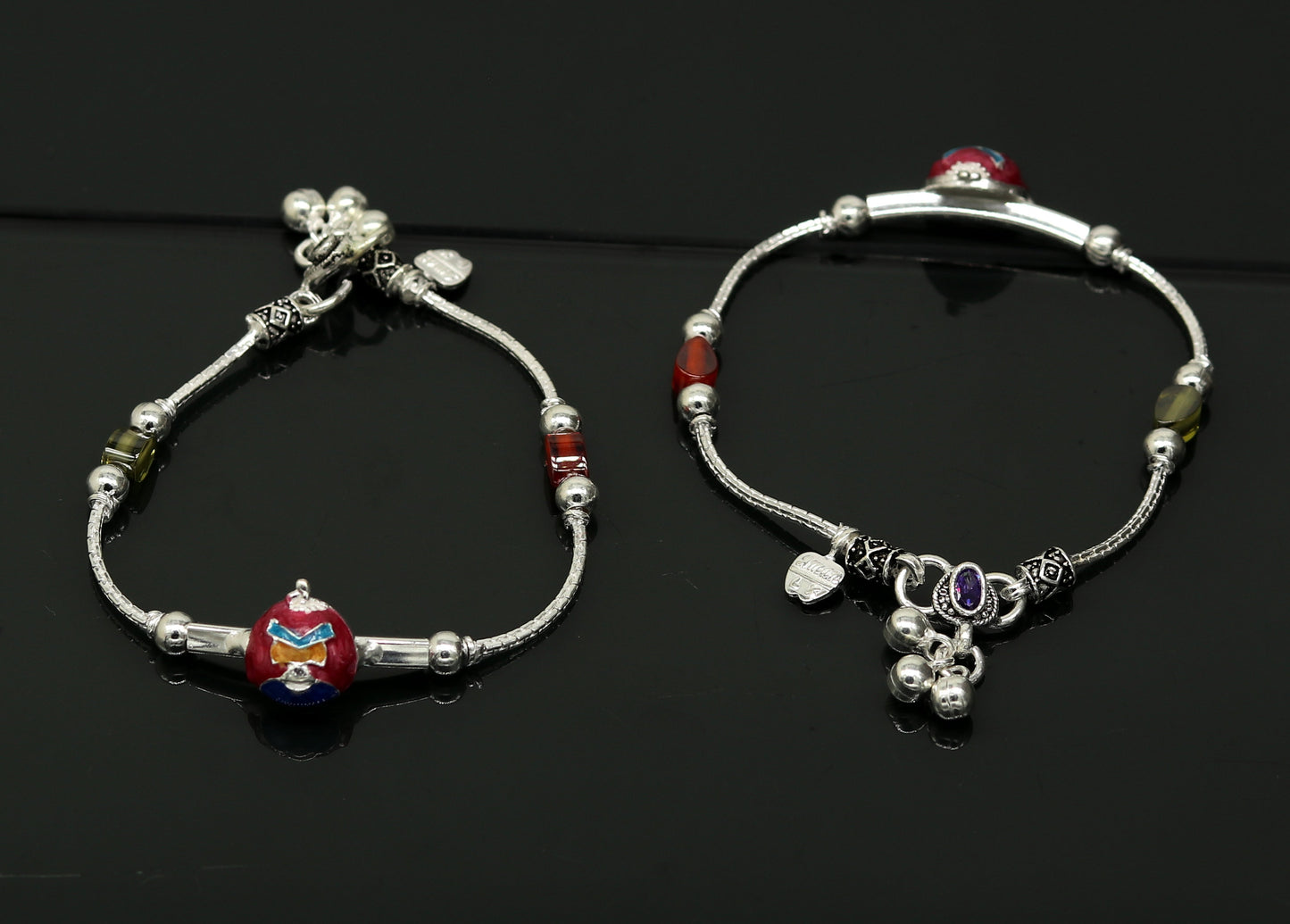 7.5" handmade amazing smiley customized design baby ankle bracelet, teenager personalized baby gifting kids anklets jewelry nank198 - TRIBAL ORNAMENTS