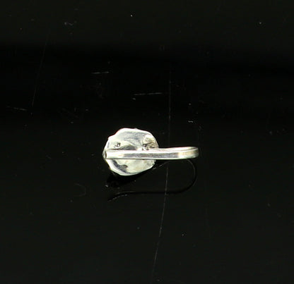 7.5mm 925 sterling silver single stone nose pin, clip on nose pin, customized nose plug ,best wedding party stylish functional jewelry np99 - TRIBAL ORNAMENTS