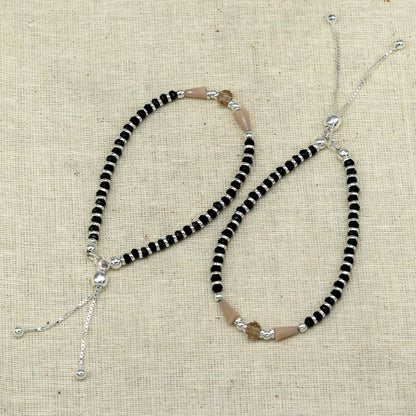 7" 925 sterling silver gorgeous multicolor beads adjustable bracelet, charm bracelet, customized bracelet adjustable girl's jewelry sbr163 - TRIBAL ORNAMENTS