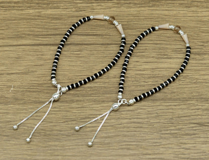 7" 925 sterling silver gorgeous multicolor beads adjustable bracelet, charm bracelet, customized bracelet adjustable girl's jewelry sbr163 - TRIBAL ORNAMENTS