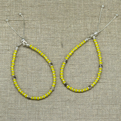 7" 925 sterling silver gorgeous silver and yellow beads adjustable bracelet, charm bracelet, customized bracelet girl's jewelry sbr164 - TRIBAL ORNAMENTS