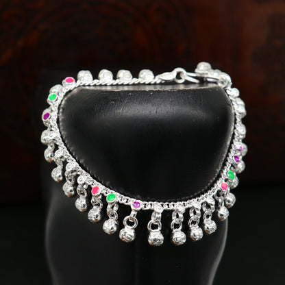 7-inch tribal baby anklets with waved jingling bells, featuring colorful beads and intricate designs for princes and teens.