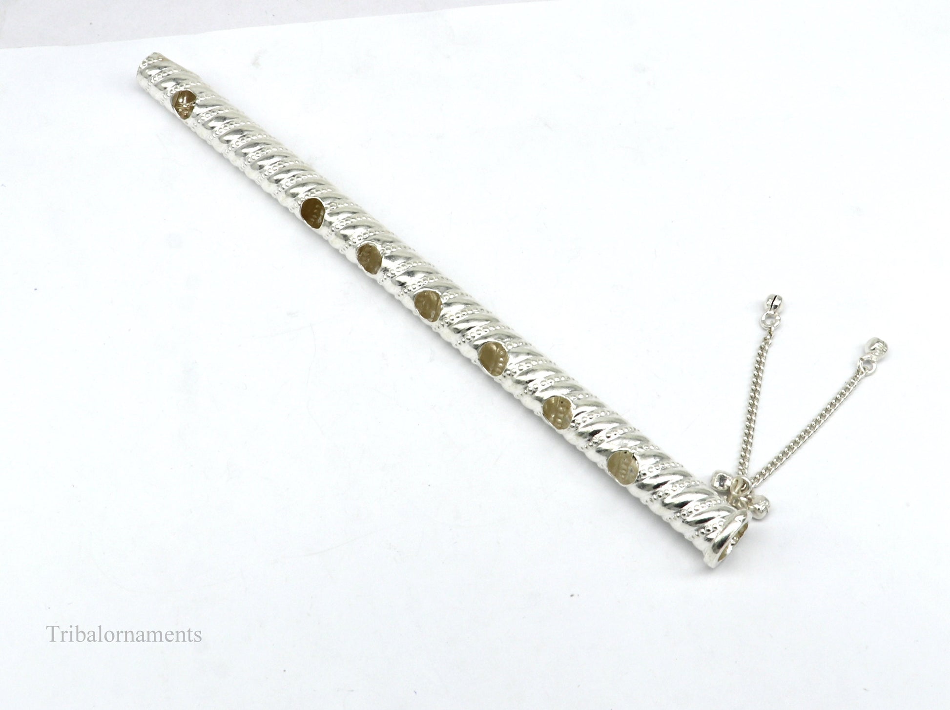7" long handmade sterling silver stunning divine Lord Krishna flute, Amazing krishna gifting silver accessories, puja utensils su389 - TRIBAL ORNAMENTS