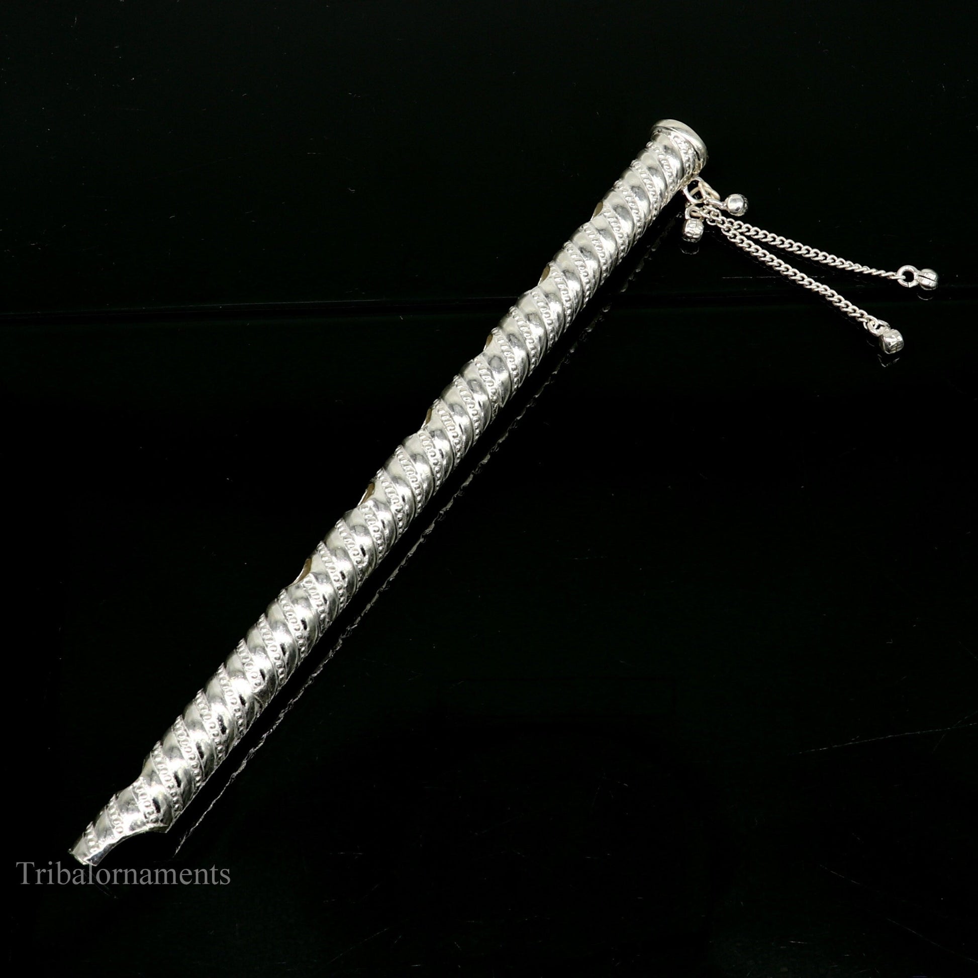 7" long handmade sterling silver stunning divine Lord Krishna flute, Amazing krishna gifting silver accessories, puja utensils su389 - TRIBAL ORNAMENTS