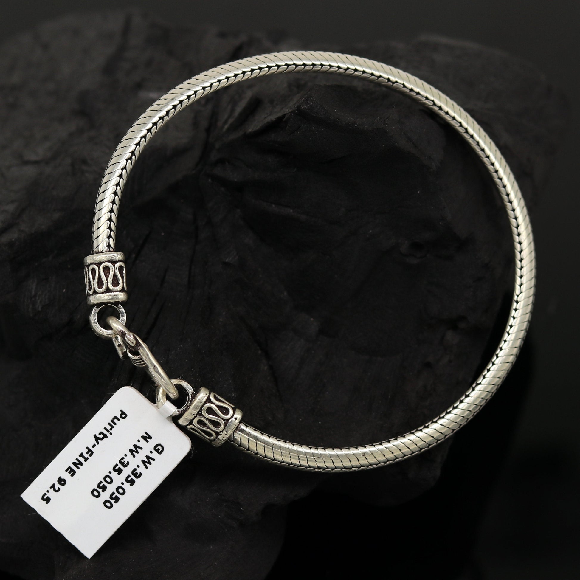 8.2" long 925 sterling silver handmade solid customized vintage design snake chain bracelet unisex personalized gift tribal jewelry nsbr33 - TRIBAL ORNAMENTS