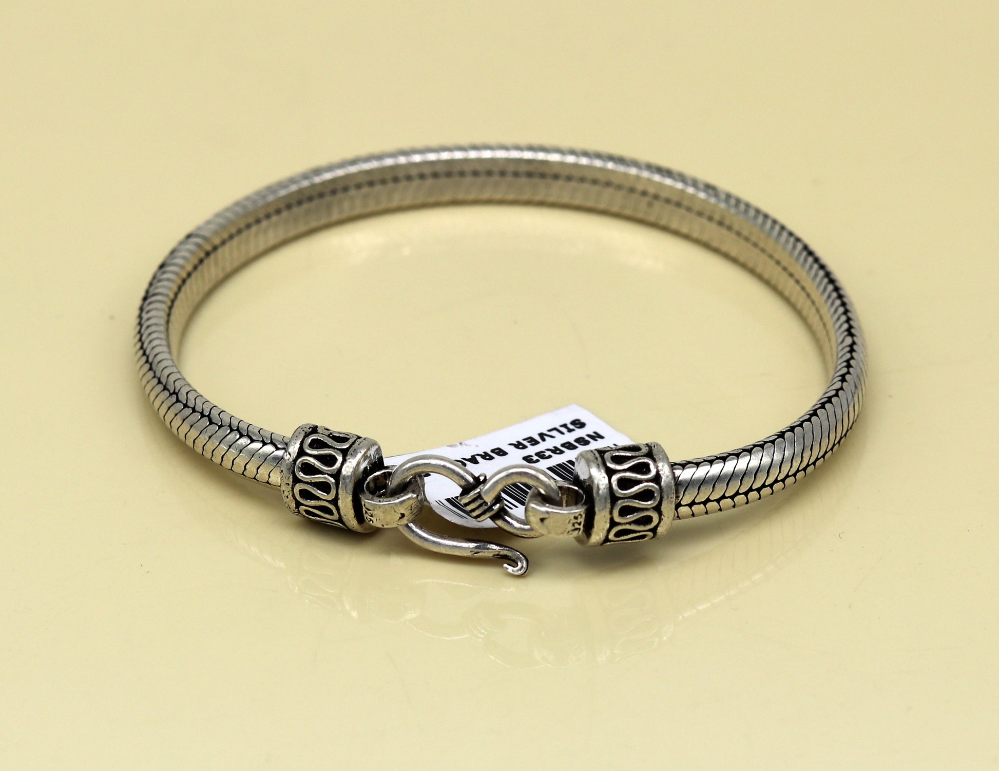 8.2" long 925 sterling silver handmade solid customized vintage design snake chain bracelet unisex personalized gift tribal jewelry nsbr33 - TRIBAL ORNAMENTS