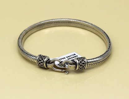 8.2" long 925 sterling silver handmade solid customized vintage design snake chain bracelet unisex personalized gift tribal jewelry nsbr33 - TRIBAL ORNAMENTS