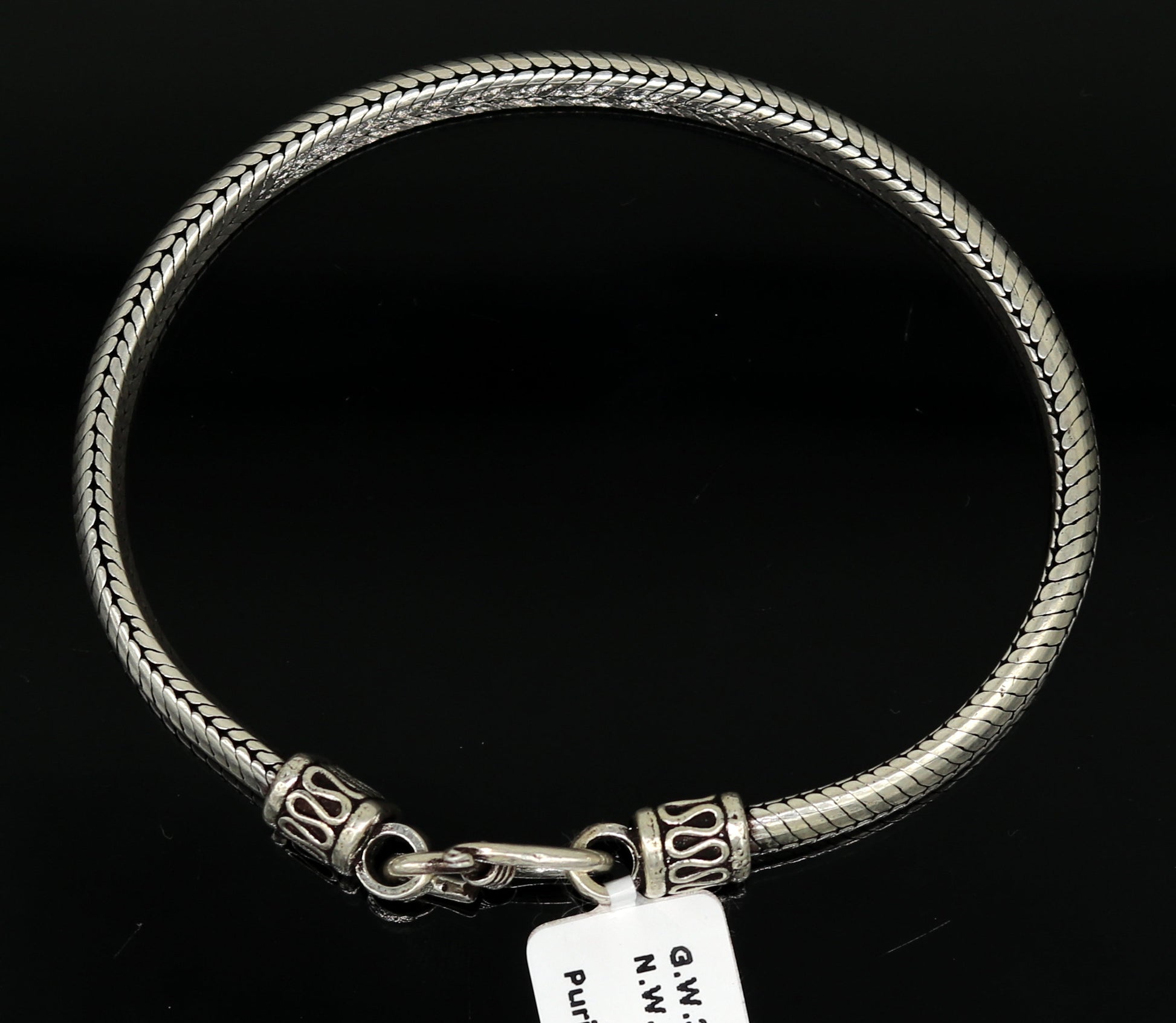8.2" long 925 sterling silver handmade solid customized vintage design snake chain bracelet unisex personalized gift tribal jewelry nsbr33 - TRIBAL ORNAMENTS