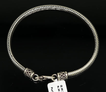 8.2" long 925 sterling silver handmade solid customized vintage design snake chain bracelet unisex personalized gift tribal jewelry nsbr33 - TRIBAL ORNAMENTS