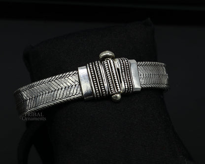 Sterling silver snake chain belt bracelet by TRIBAL ORNAMENTS, stylish men's jewelry with vintage design and customizable fit.