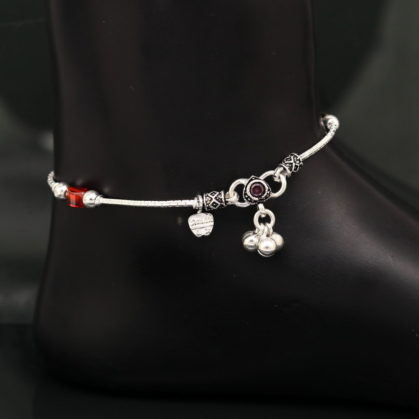 8.5" handmade amazing customized design kids ankle bracelet, teenager personalized baby gifting kids anklets girls jewelry nank197 - TRIBAL ORNAMENTS