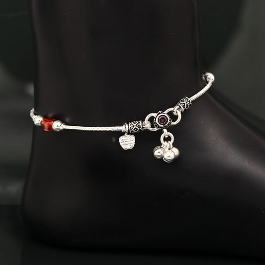 8.5" handmade amazing customized design kids ankle bracelet, teenager personalized baby gifting kids anklets girls jewelry nank197 - TRIBAL ORNAMENTS