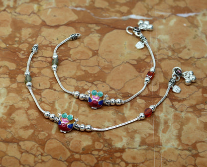 8.5" handmade amazing customized design kids ankle bracelet, teenager personalized baby gifting kids anklets girls jewelry nank197 - TRIBAL ORNAMENTS