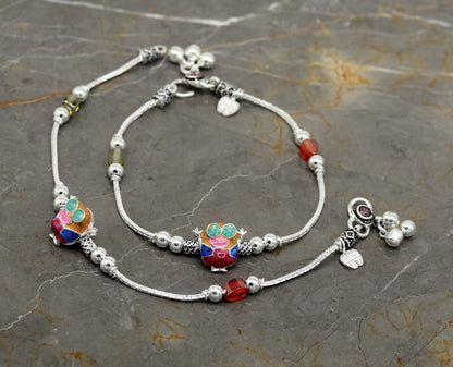 8.5" handmade amazing customized design kids ankle bracelet, teenager personalized baby gifting kids anklets girls jewelry nank197 - TRIBAL ORNAMENTS