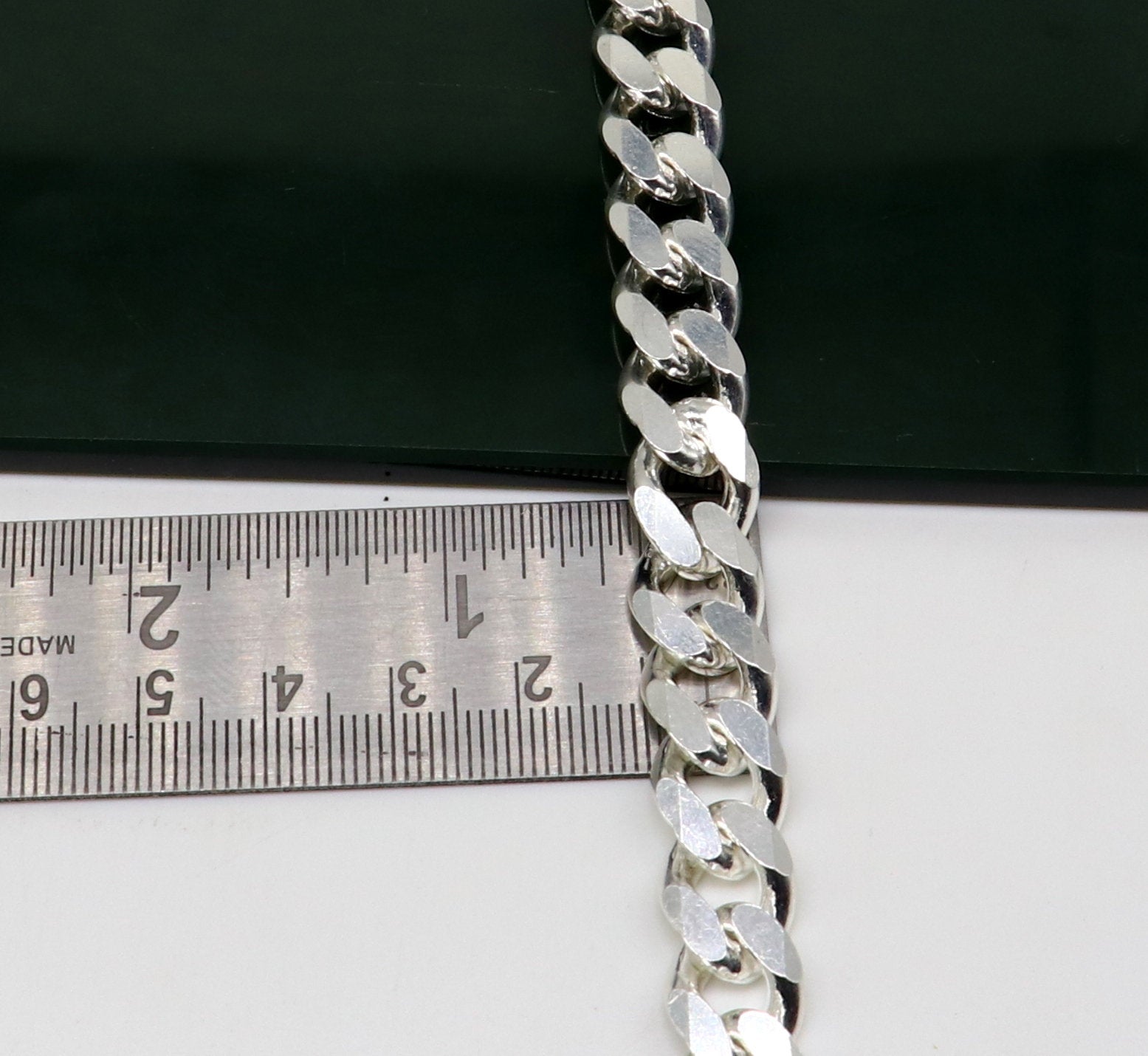 8.5 inches solid 925 Sterling silver customized Indian made plain curb link men's bracelet gorgeous designer jewelry for men's nsbr283 - TRIBAL ORNAMENTS