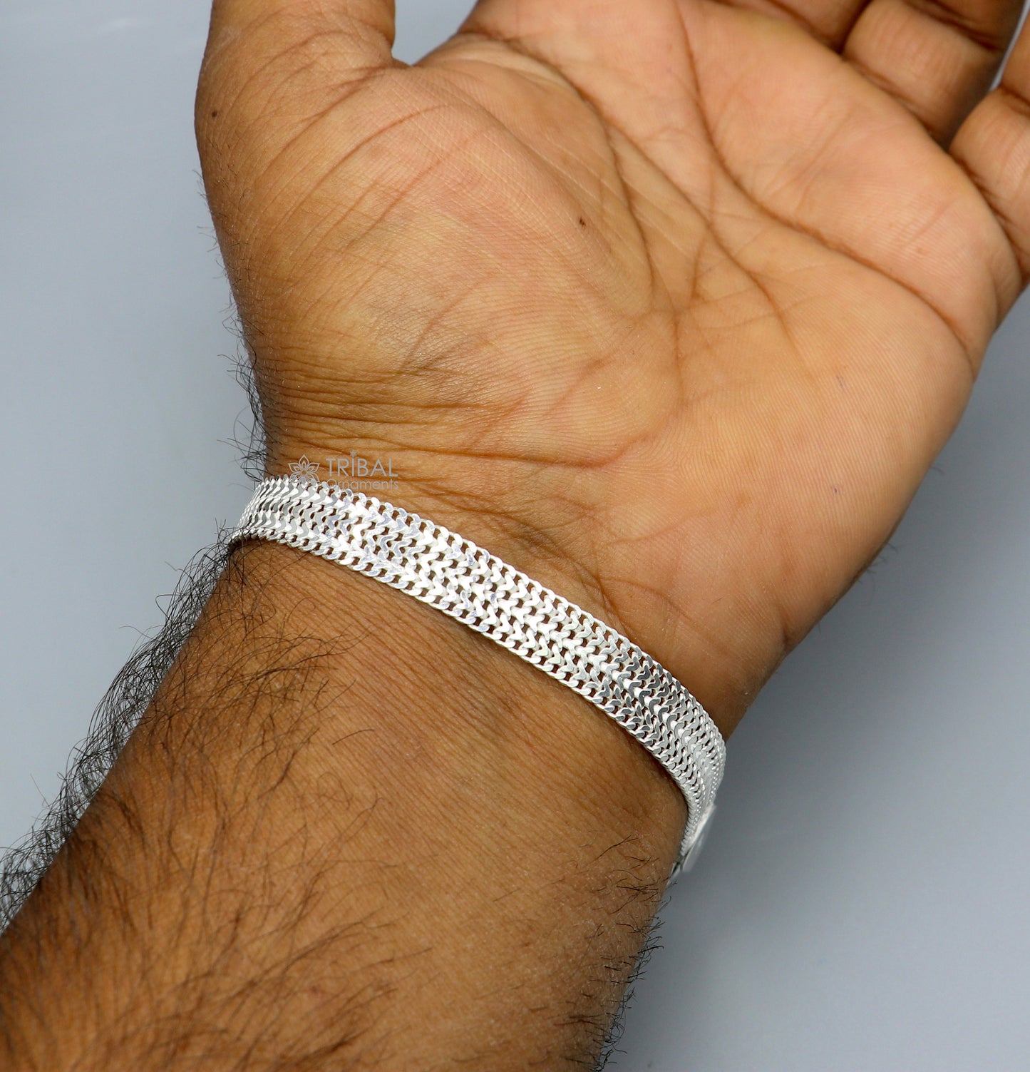 9mm Vintage design pure 925 sterling silver handmade amazing wheat chain flexible unisex bracelet jewelry from Rajasthan india sbr722 - TRIBAL ORNAMENTS