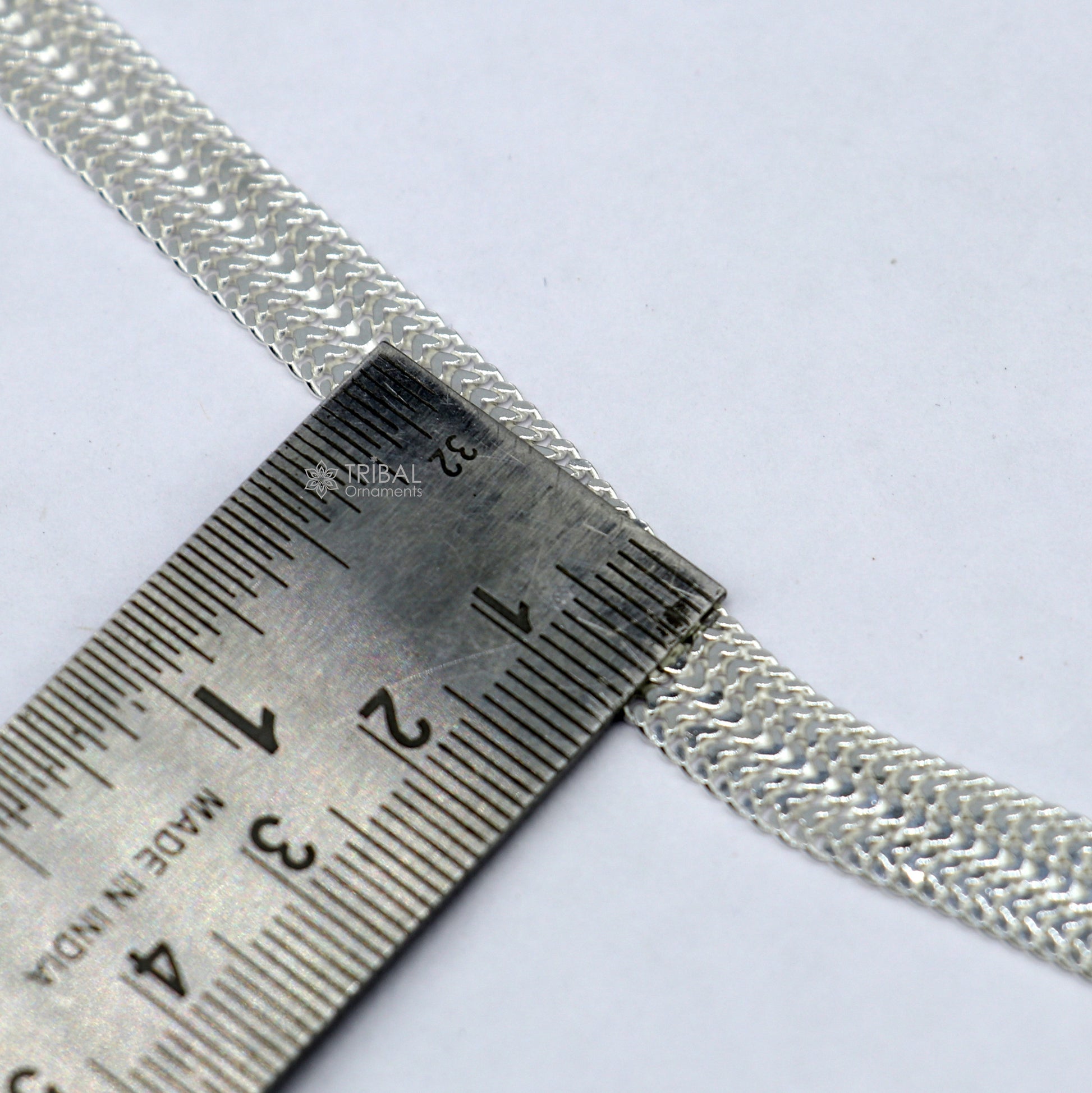 9mm Vintage design pure 925 sterling silver handmade amazing wheat chain flexible unisex bracelet jewelry from Rajasthan india sbr722 - TRIBAL ORNAMENTS