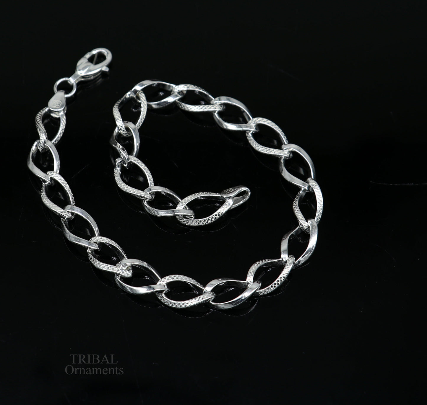 8" girl's bracelet 925 sterling silver handmade new fancy stylish solid chain bracelet, stylish bracelet  gifting elegant jewelry nsbr520 - TRIBAL ORNAMENTS