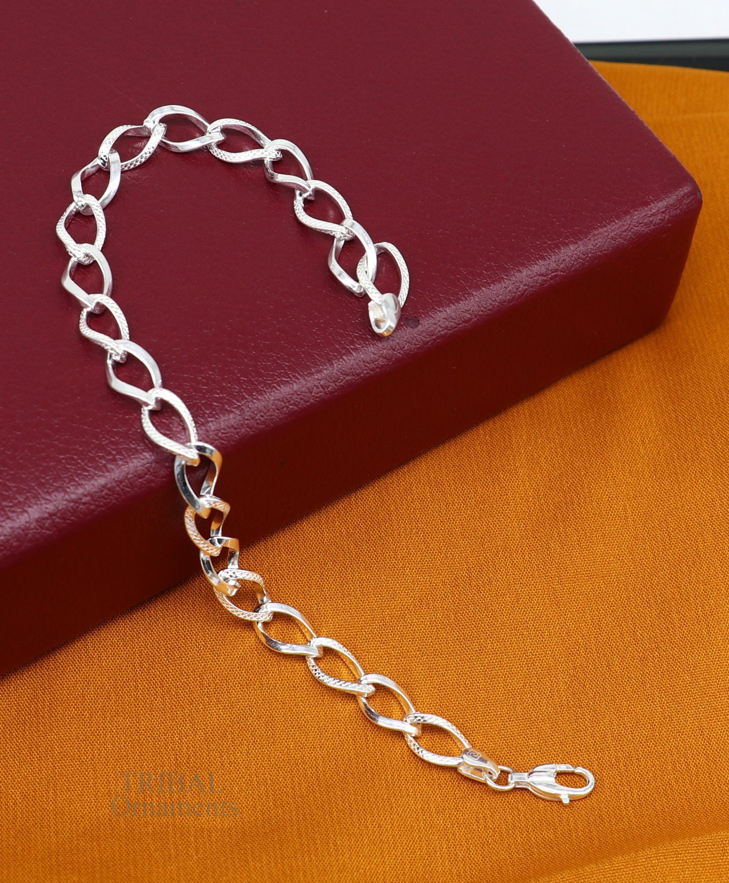 8" girl's bracelet 925 sterling silver handmade new fancy stylish solid chain bracelet, stylish bracelet  gifting elegant jewelry nsbr520 - TRIBAL ORNAMENTS