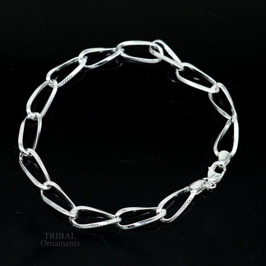 8" girl's bracelet 925 sterling silver handmade new fancy stylish solid chain bracelet, stylish bracelet  gifting elegant jewelry nsbr531 - TRIBAL ORNAMENTS