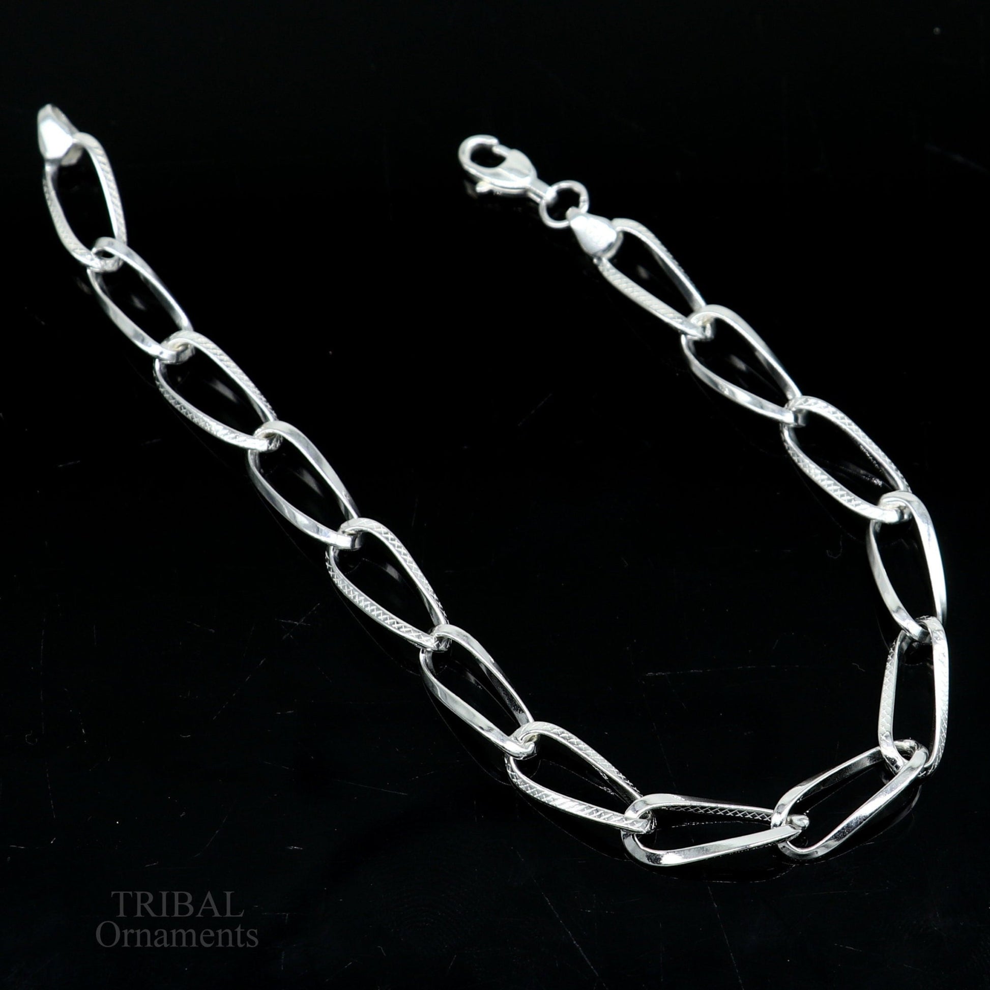 8" girl's bracelet 925 sterling silver handmade new fancy stylish solid chain bracelet, stylish bracelet  gifting elegant jewelry nsbr531 - TRIBAL ORNAMENTS