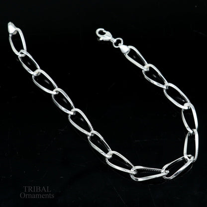 Stylish 925 sterling silver chain bracelet with intricate design, handmade by Tribal Ornaments, perfect for elegant jewelry gifting.