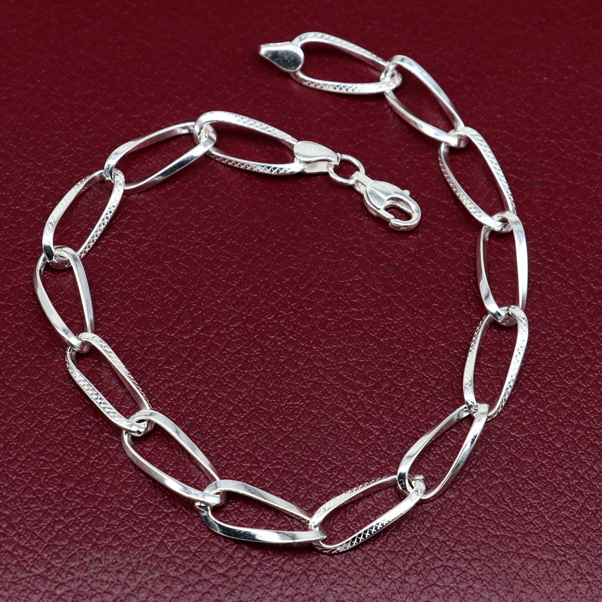 8" girl's bracelet 925 sterling silver handmade new fancy stylish solid chain bracelet, stylish bracelet  gifting elegant jewelry nsbr531 - TRIBAL ORNAMENTS