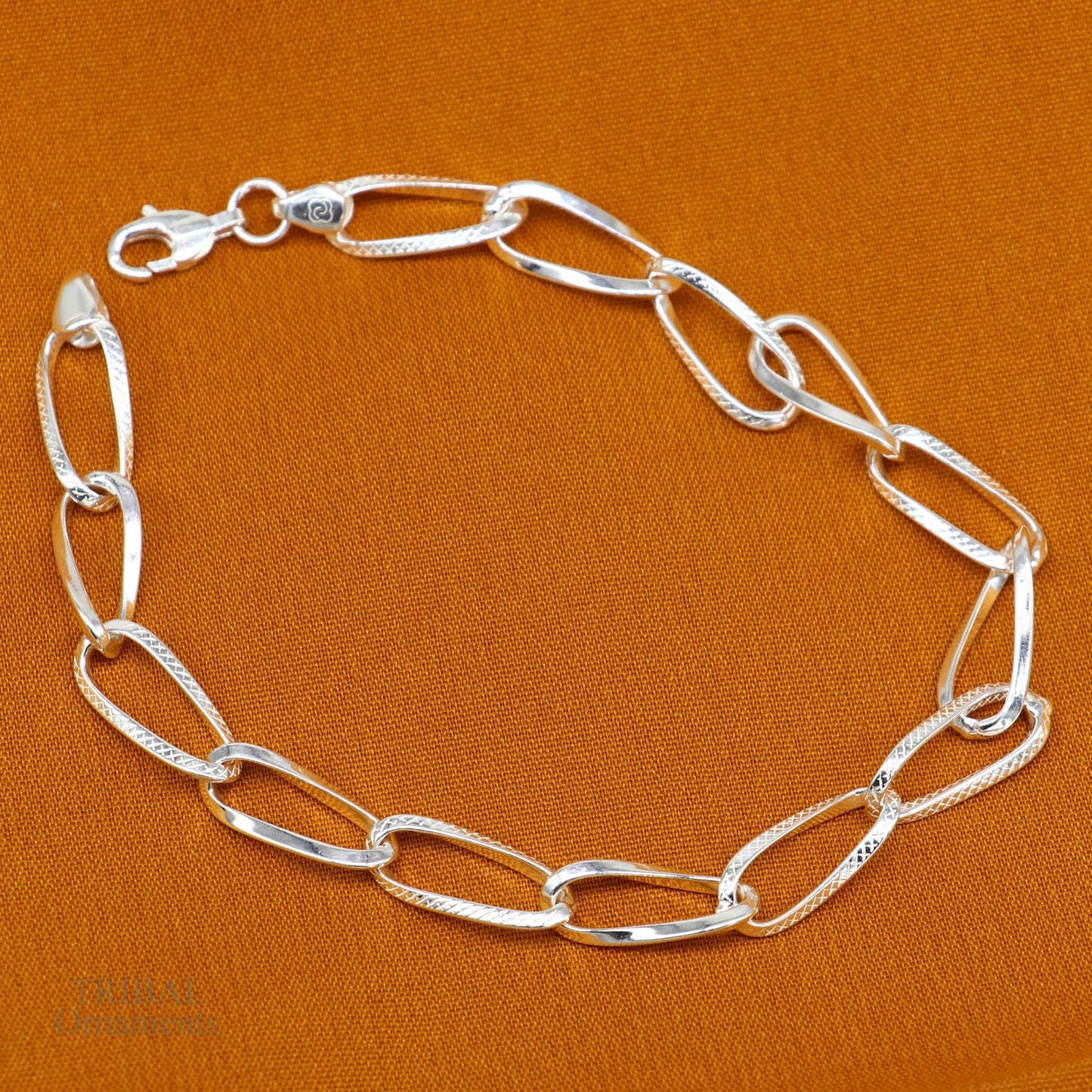8" girl's bracelet 925 sterling silver handmade new fancy stylish solid chain bracelet, stylish bracelet  gifting elegant jewelry nsbr531 - TRIBAL ORNAMENTS