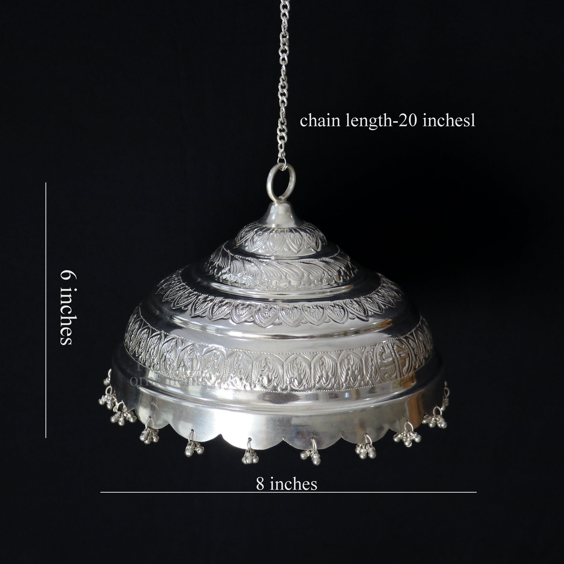 8" wide Vintage style sterling Silver chattar or chhatra, silver umbrella god temple art, Solid silver temple article, temple utensils su665 - TRIBAL ORNAMENTS