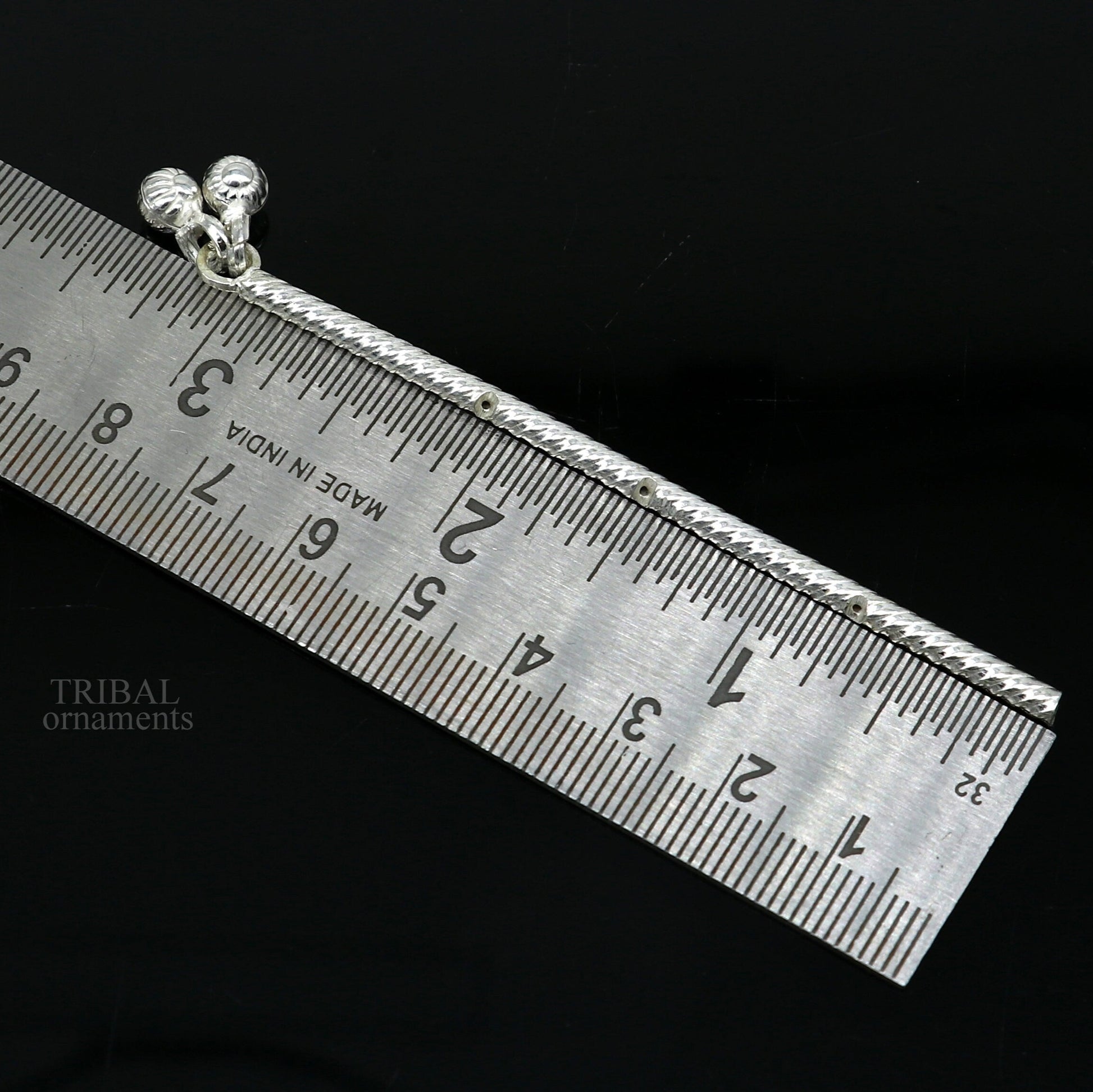 8cm Amazing design Solid sterling silver handmade idol krishna flute, silver bansuri, laddu gopala flute,little krishna flute puja art su657 - TRIBAL ORNAMENTS