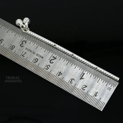 8cm Amazing design Solid sterling silver handmade idol krishna flute, silver bansuri, laddu gopala flute,little krishna flute puja art su657 - TRIBAL ORNAMENTS