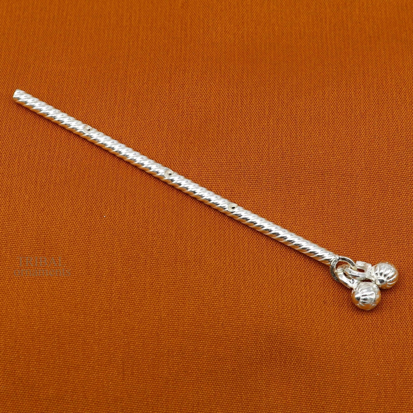 8cm Amazing design Solid sterling silver handmade idol krishna flute, silver bansuri, laddu gopala flute,little krishna flute puja art su657 - TRIBAL ORNAMENTS