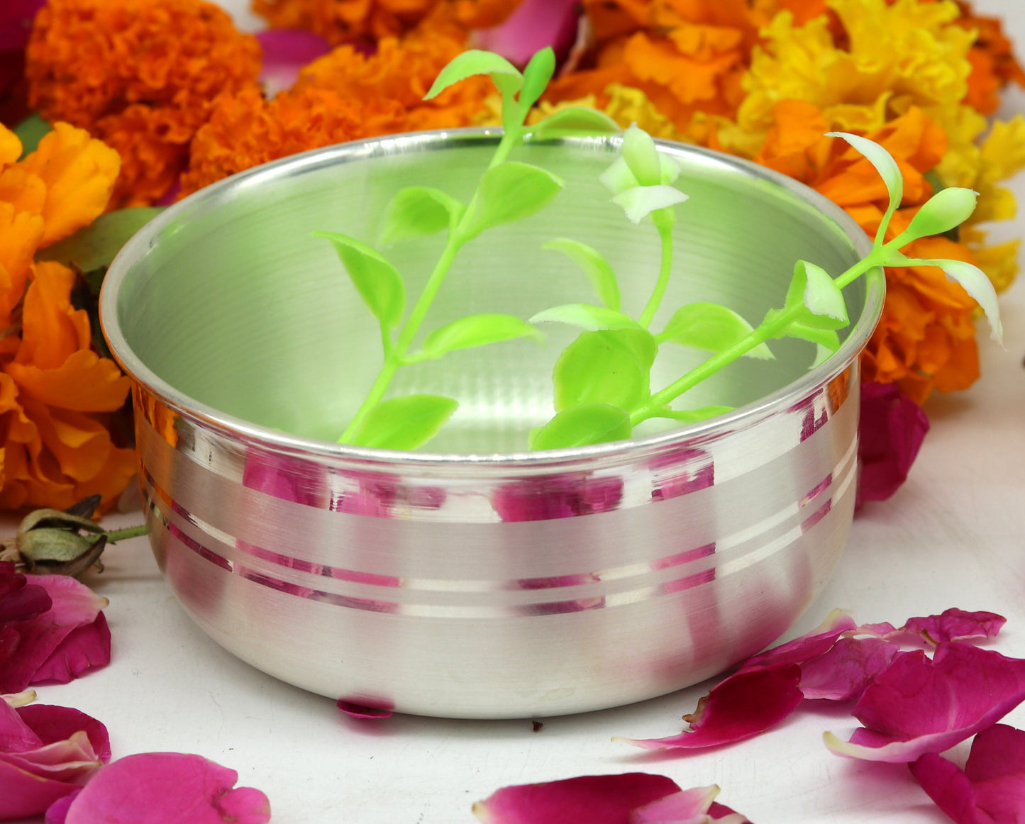 8cm wide 999 pure sterling silver handmade solid silver bowl, silver has antibacterial properties, keep stay healthy, silver vessels sv50 - TRIBAL ORNAMENTS