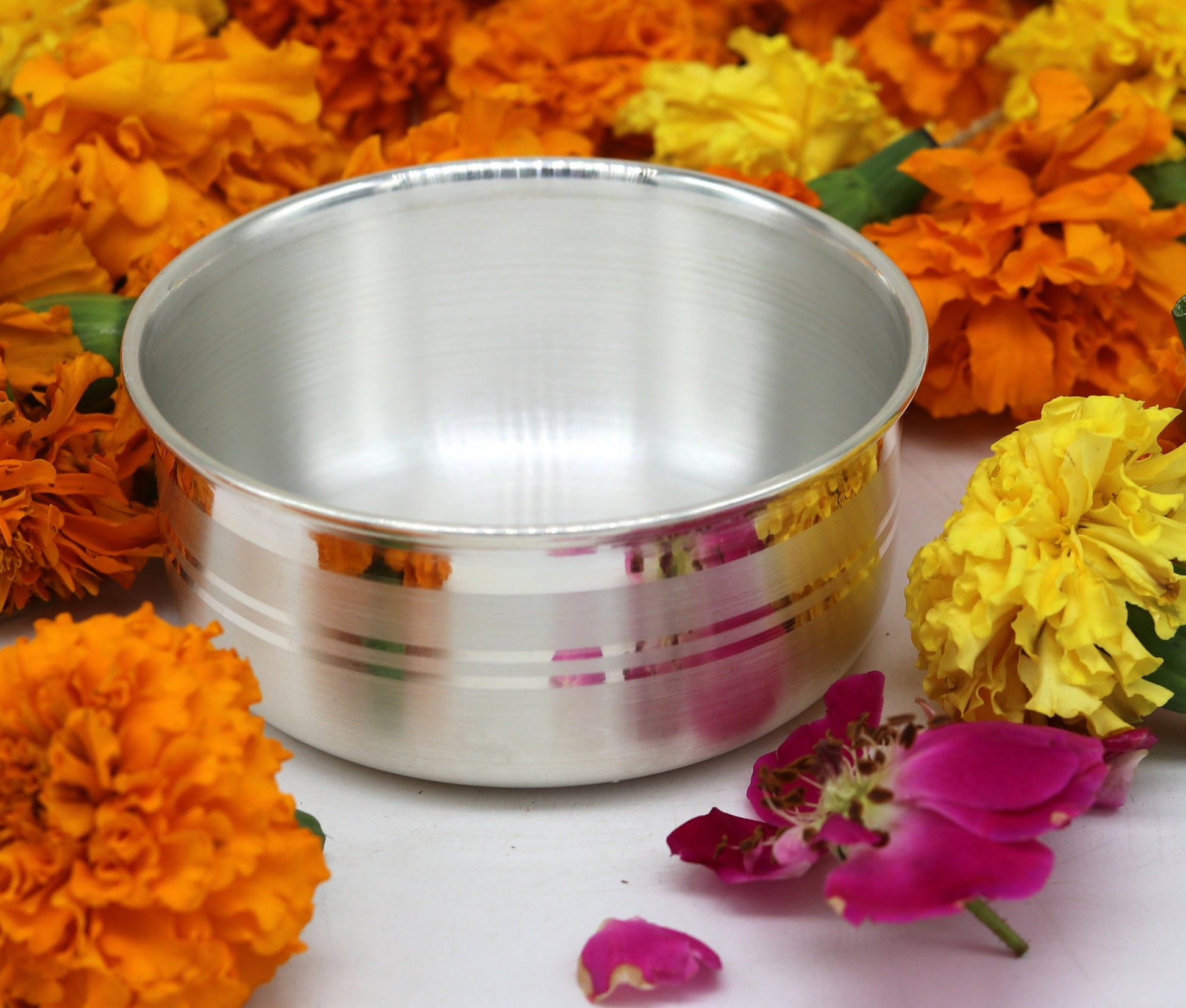 8cm wide 999 pure sterling silver handmade solid silver bowl, silver has antibacterial properties, keep stay healthy, silver vessels sv50 - TRIBAL ORNAMENTS