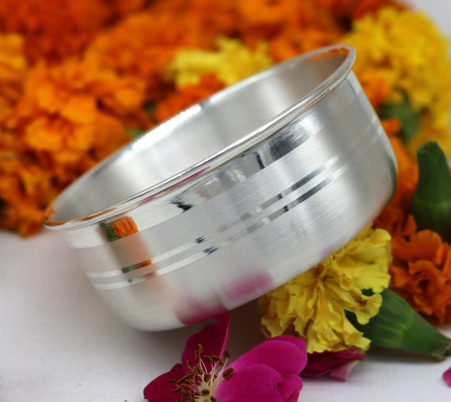 8cm wide 999 pure sterling silver handmade solid silver bowl, silver has antibacterial properties, keep stay healthy, silver vessels sv50 - TRIBAL ORNAMENTS