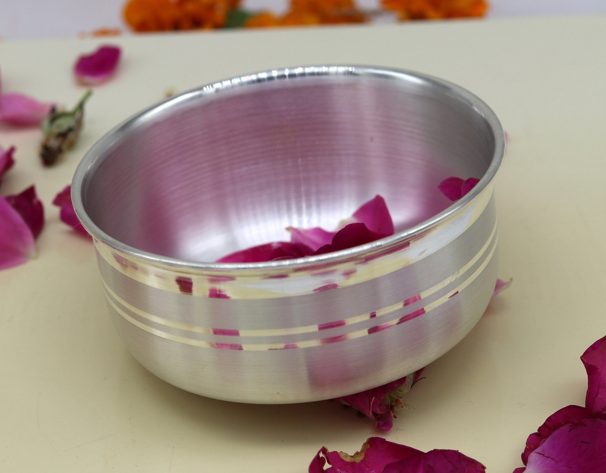 8cm wide 999 pure sterling silver handmade solid silver bowl, silver has antibacterial properties, keep stay healthy, silver vessels sv50 - TRIBAL ORNAMENTS