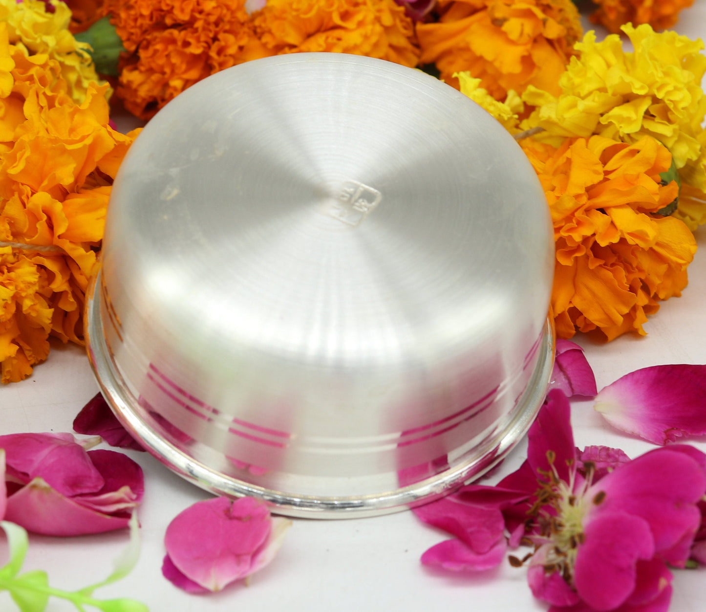 8cm wide 999 pure sterling silver handmade solid silver bowl, silver has antibacterial properties, keep stay healthy, silver vessels sv50 - TRIBAL ORNAMENTS