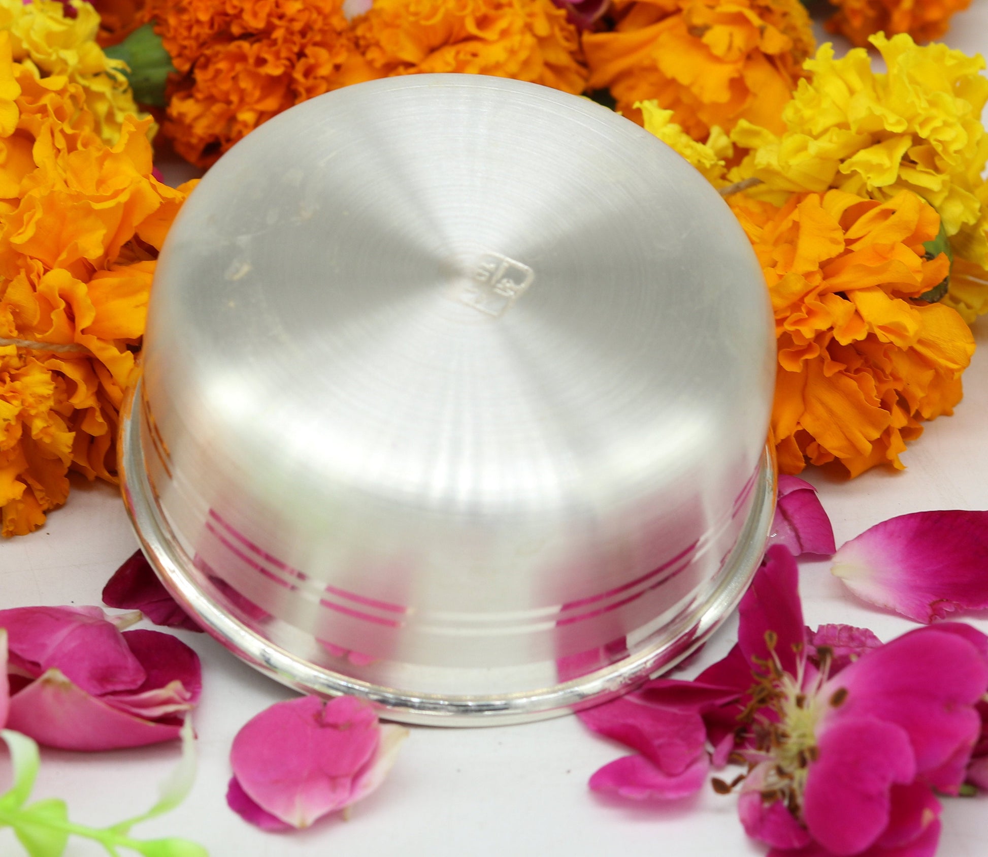 8cm wide 999 pure sterling silver handmade solid silver bowl, silver has antibacterial properties, keep stay healthy, silver vessels sv50 - TRIBAL ORNAMENTS