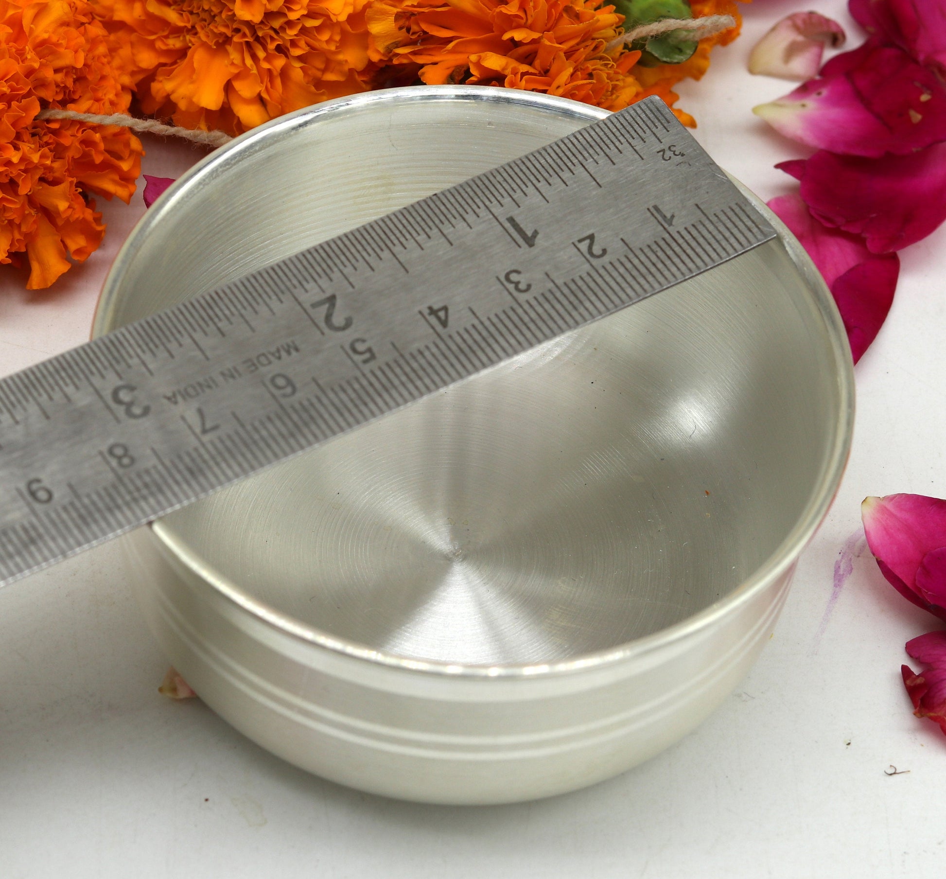 8cm wide 999 pure sterling silver handmade solid silver bowl, silver has antibacterial properties, keep stay healthy, silver vessels sv50 - TRIBAL ORNAMENTS