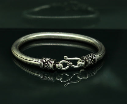 9" solid 925 sterling silver handmade snake chain heavy customized round design bracelet, personalized gifting jewelry sbr208 - TRIBAL ORNAMENTS