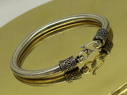 9" solid 925 sterling silver handmade snake chain heavy customized round design bracelet, personalized gifting jewelry sbr208 - TRIBAL ORNAMENTS