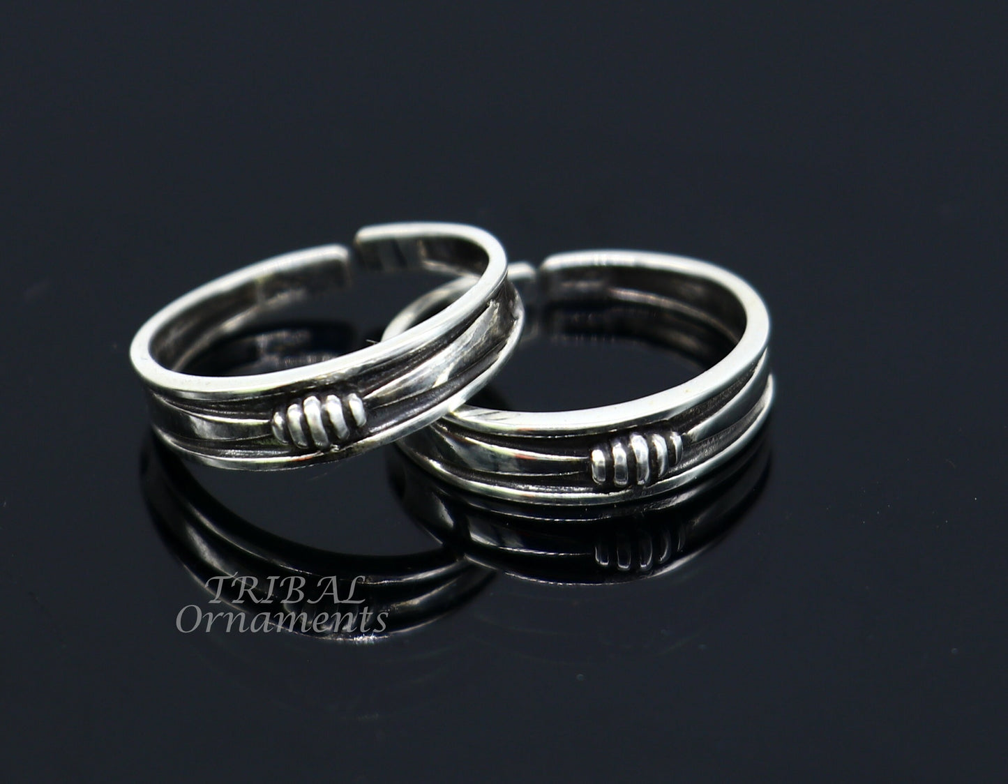 92.5 sterling silver handmade stunning vintage design Adjustable toe ring ethnic tribal belly dance jewelry india YTR01 - TRIBAL ORNAMENTS