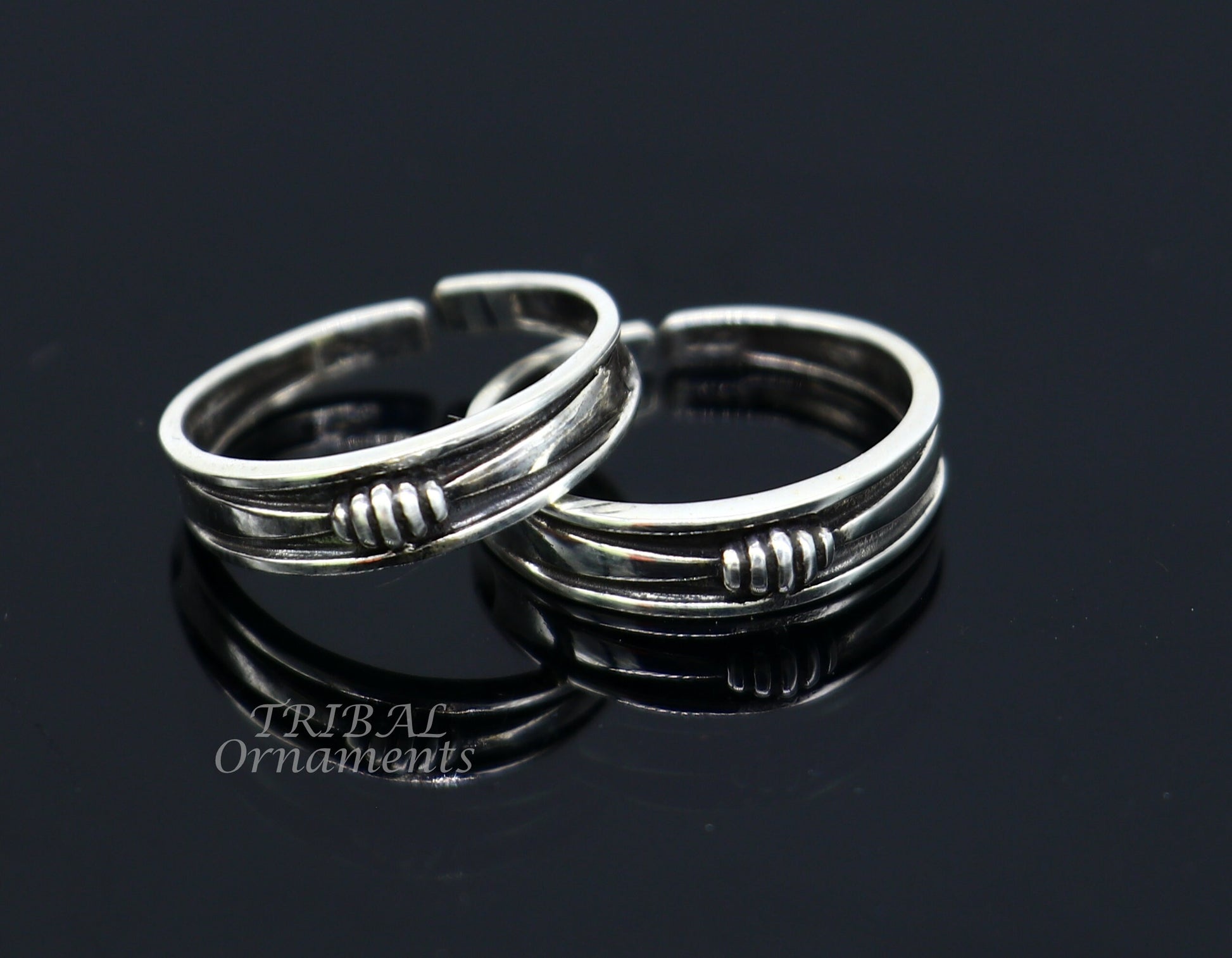 92.5 sterling silver handmade stunning vintage design Adjustable toe ring ethnic tribal belly dance jewelry india YTR01 - TRIBAL ORNAMENTS