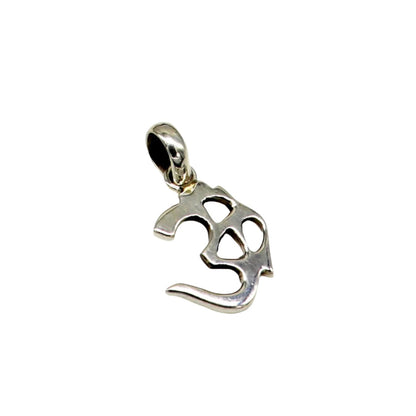 Shiny 925 sterling silver Aum OM pendant by TRIBAL ORNAMENTS, vintage ethnic-style jewelry, perfect for gifting or everyday wear.